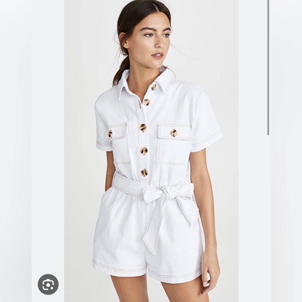 Charlie Holiday White Denim Romper! ☁️🤍▫️
